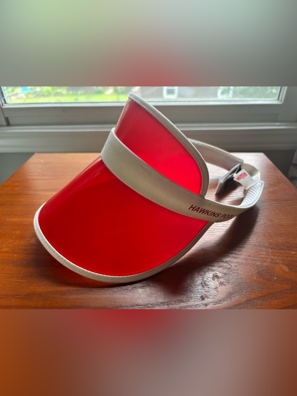 Stranger Things Red Visor Sun Shield with White Trim | Hawkins Pool | One Size